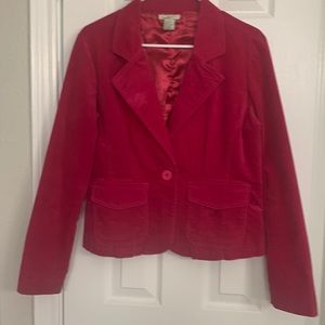 Lined single-button velvet blazer